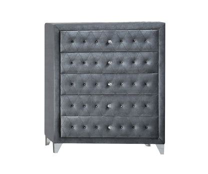 Amiel Chest, Gray Velvet