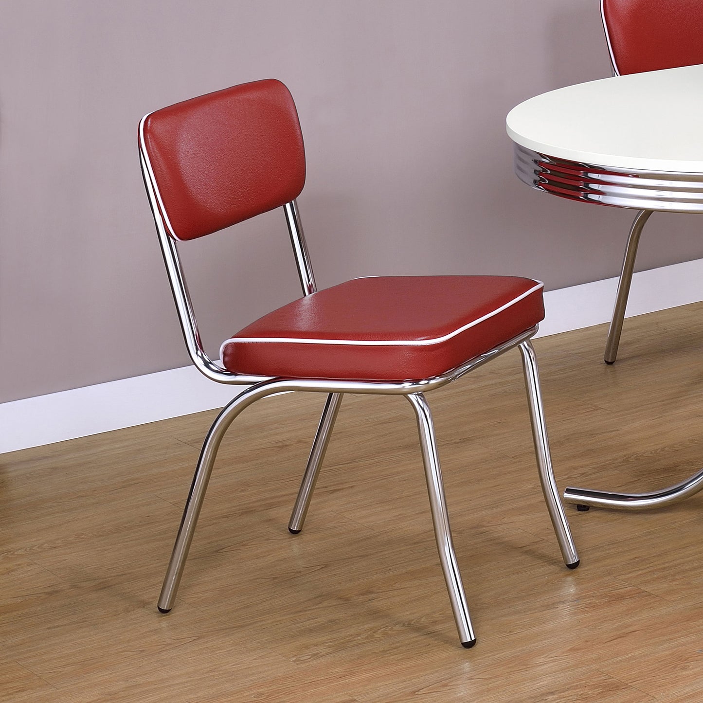 collins upholstered dining side chair red (set of 2)