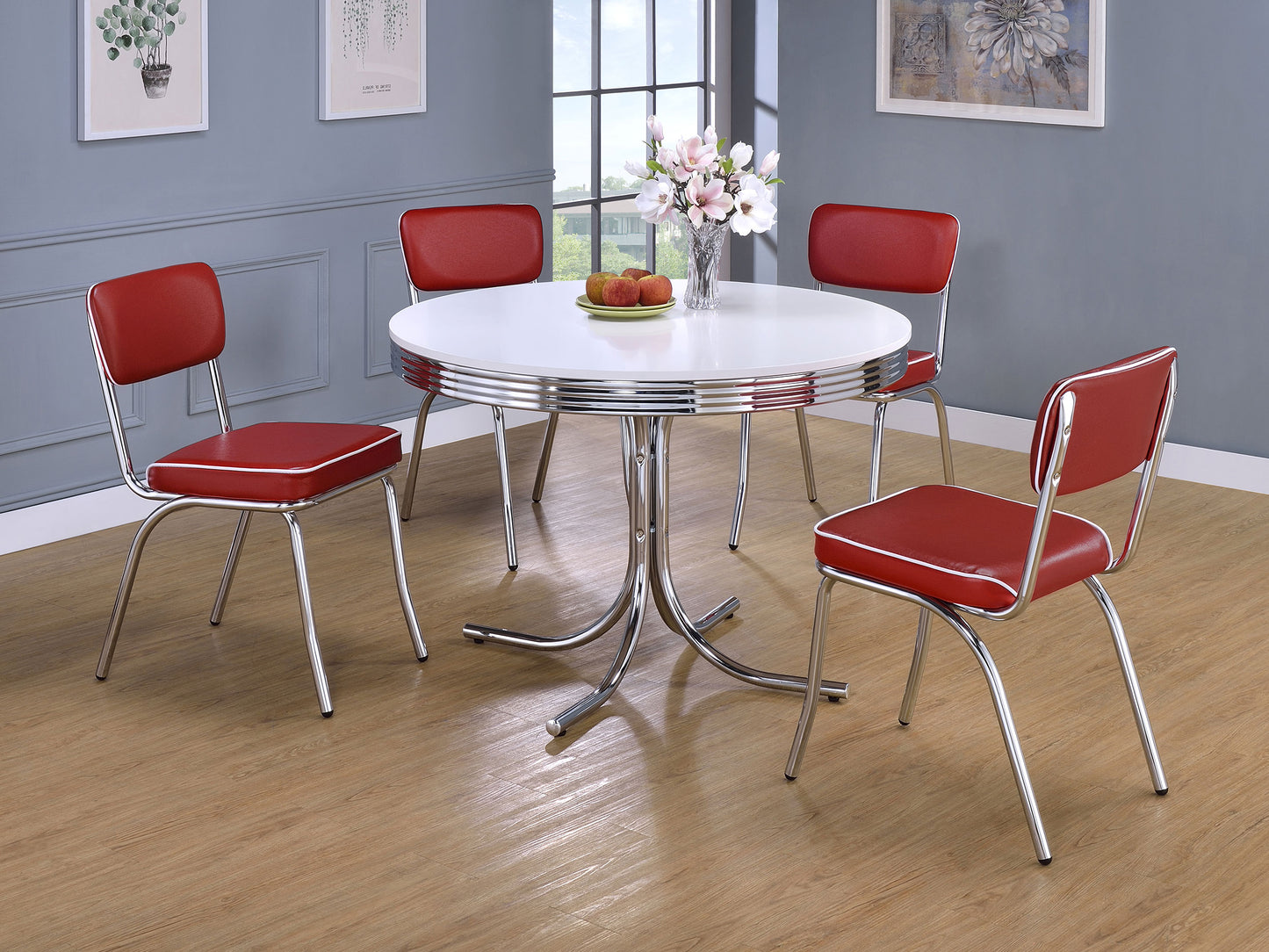 collins upholstered dining side chair red (set of 2)