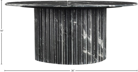 Celine Black Genuine Marble Coffee Table, 1 Piece