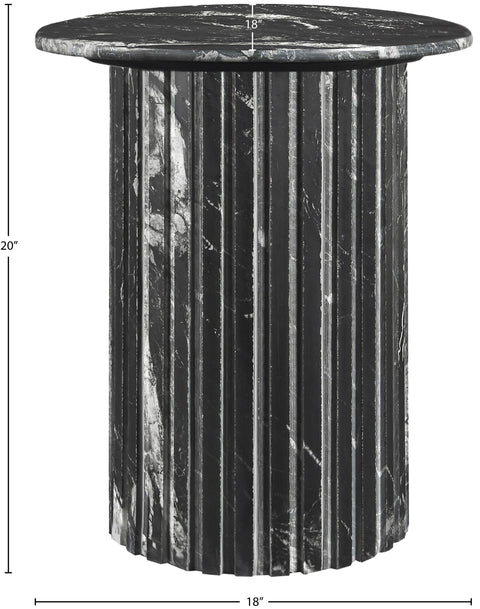 Celine Black Genuine Marble End Table, 1 Piece
