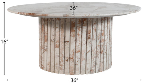 Celine Cream Genuine Marble Coffee Table, 1 Piece