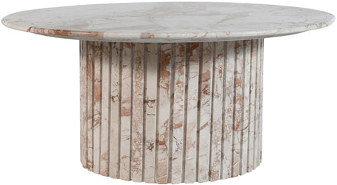 Celine Cream Genuine Marble Coffee Table, 1 Piece