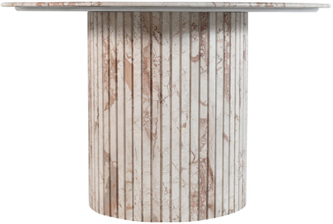 Celine 48" Cream Genuine Marble Dining Table, 1 Piece