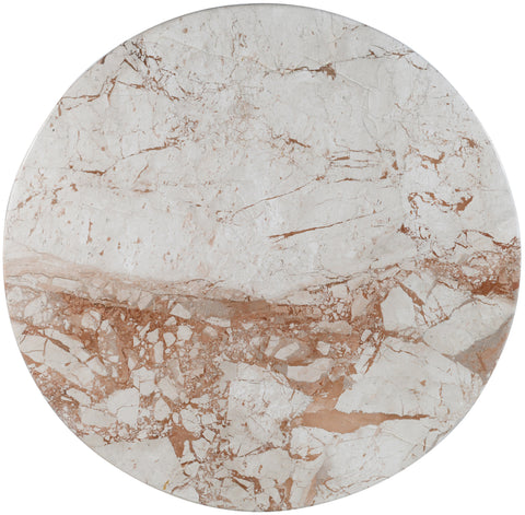 Celine 48" Cream Genuine Marble Dining Table, 1 Piece