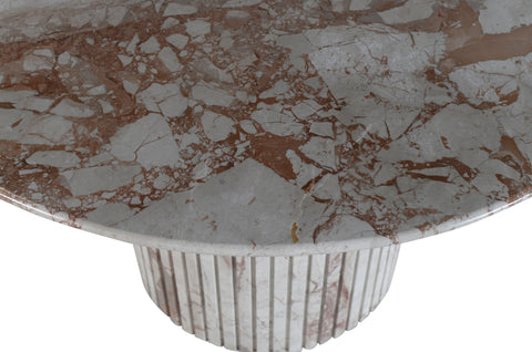 Celine 48" Cream Genuine Marble Dining Table, 1 Piece