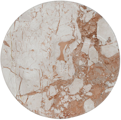 Celine Cream Genuine Marble End Table, 1 Piece