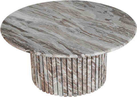 Celine Brown Genuine Marble Coffee Table, 1 Piece