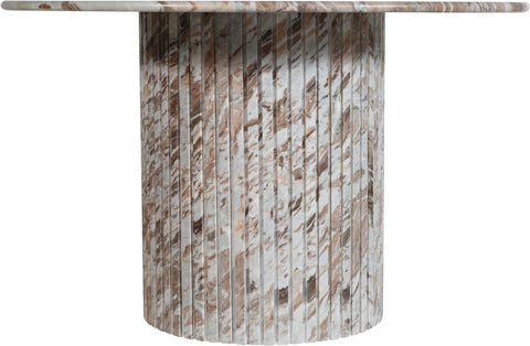 Celine 48" Brown Genuine Marble Dining Table, 1 Piece