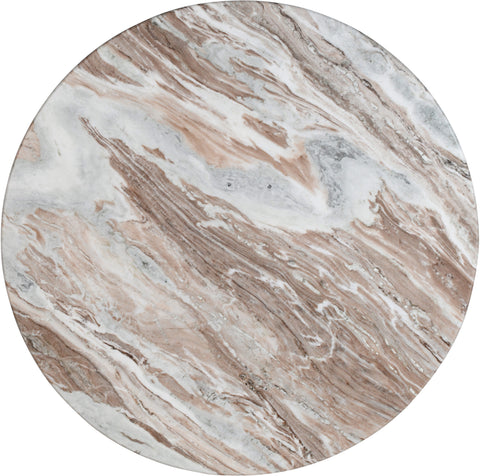 Celine 48" Brown Genuine Marble Dining Table, 1 Piece