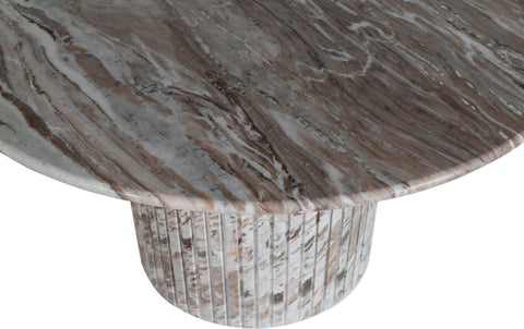 Celine 48" Brown Genuine Marble Dining Table, 1 Piece