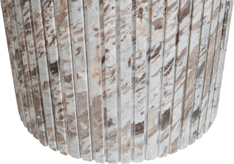 Celine 48" Brown Genuine Marble Dining Table, 1 Piece