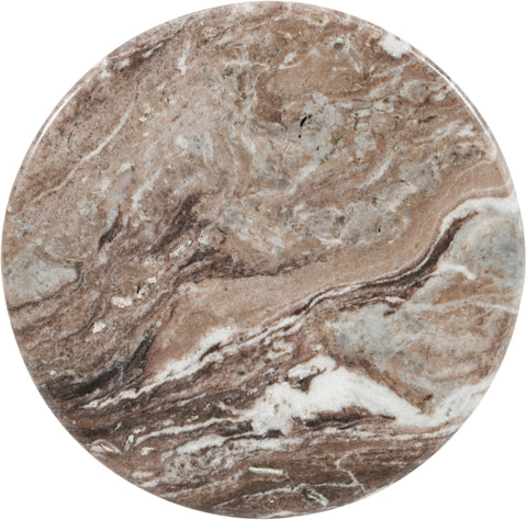 Celine Brown Genuine Marble End Table, 1 Piece