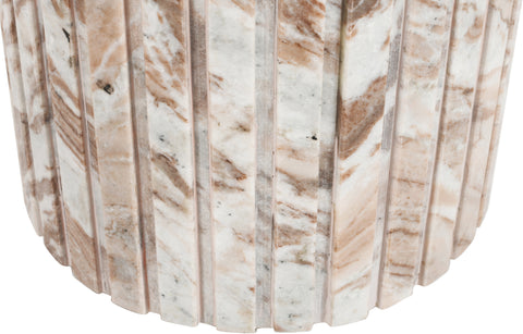 Celine Brown Genuine Marble End Table, 1 Piece
