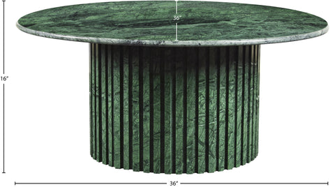 Celine Green Genuine Marble Coffee Table, 1 Piece