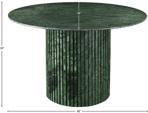 Celine 48" Green Genuine Marble Dining Table, 1 Piece