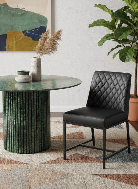 Celine 48" Green Genuine Marble Dining Table, 1 Piece