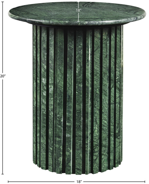Celine Green Genuine Marble End Table, 1 Piece