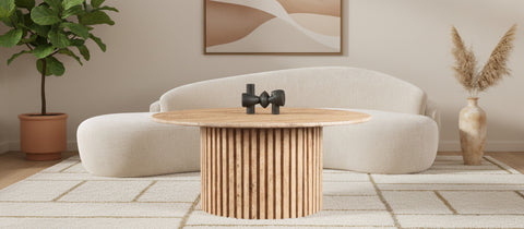 Celine Natural Travertine Coffee Table, 1 Piece