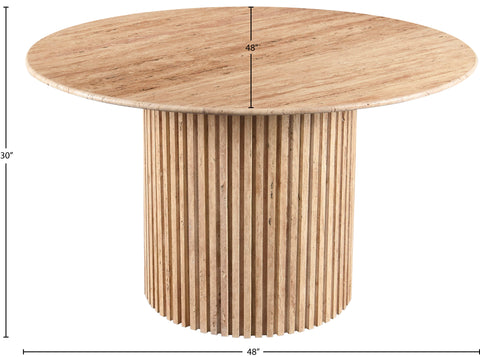 Celine 48" Natural Travertine Dining Table, 1 Piece