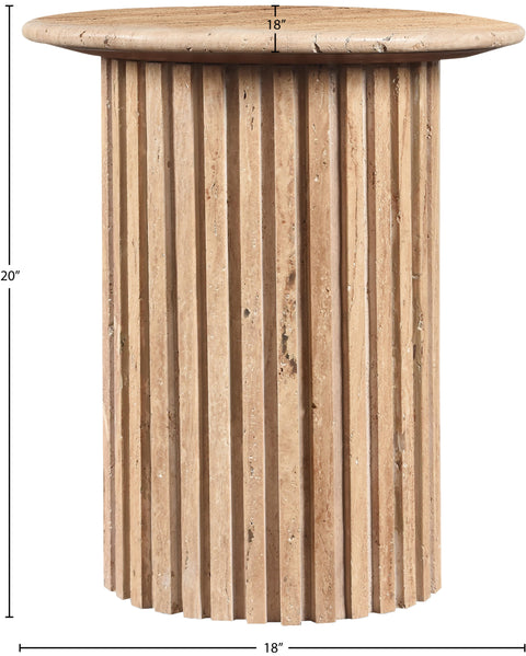 Celine Natural Travertine End Table, 1 Piece