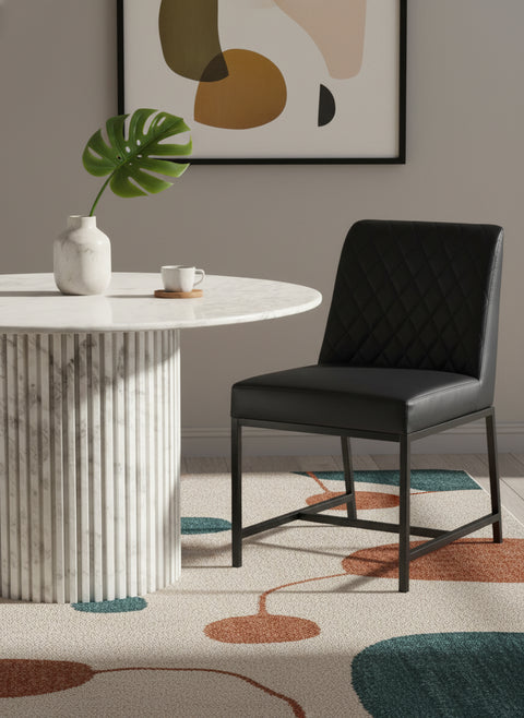Celine 48" White Genuine Marble Dining Table, 1 Piece