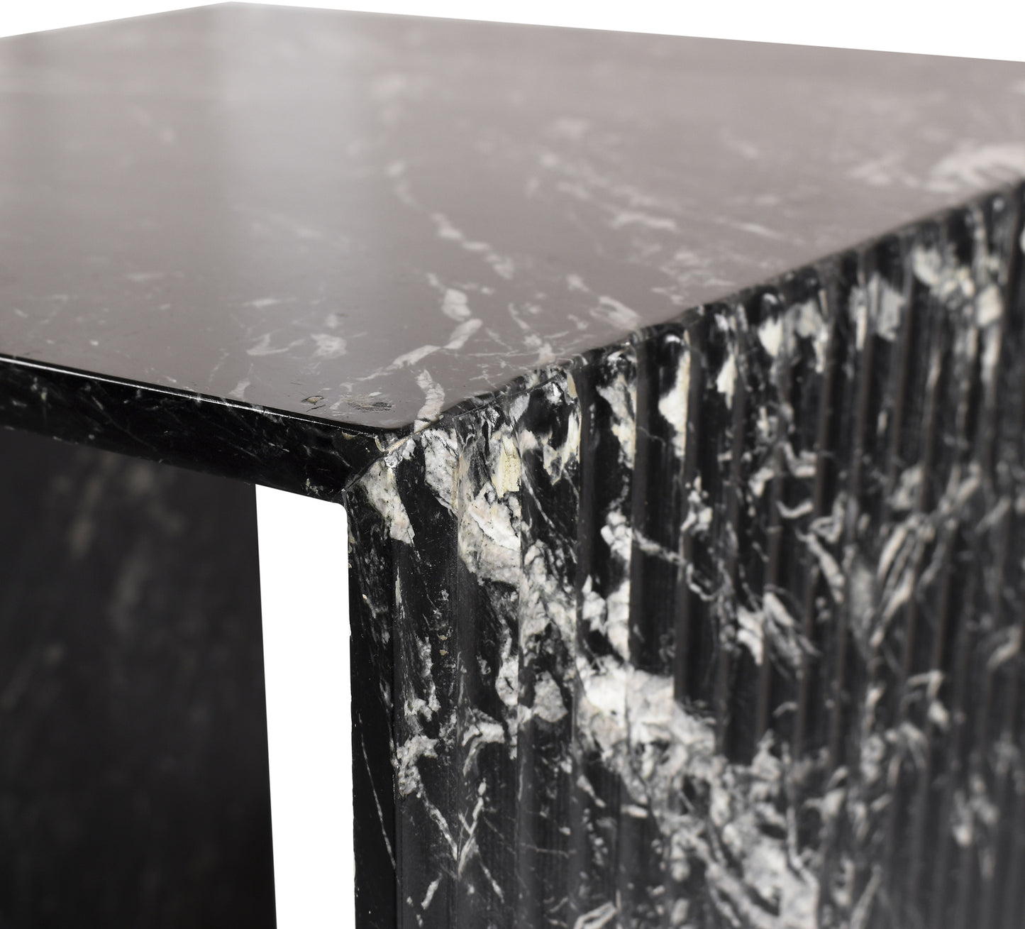 tres black end table et