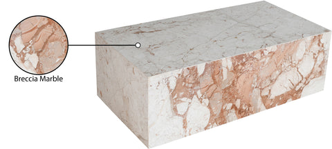 Mira Cream Genuine Marble Coffee Table, 1 Piece