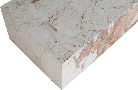 Mira Cream Genuine Marble Coffee Table, 1 Piece