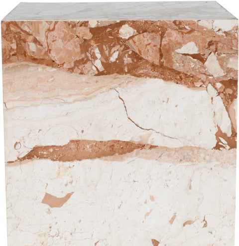 Mira Cream Genuine Marble End Table, 1 Piece