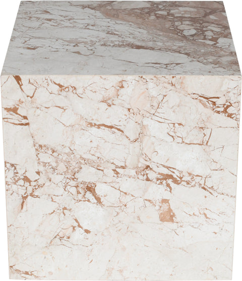 Mira Cream Genuine Marble End Table, 1 Piece