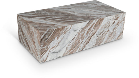 Mira Brown Genuine Marble Coffee Table, 1 Piece