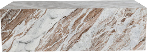 Mira Brown Genuine Marble Coffee Table, 1 Piece