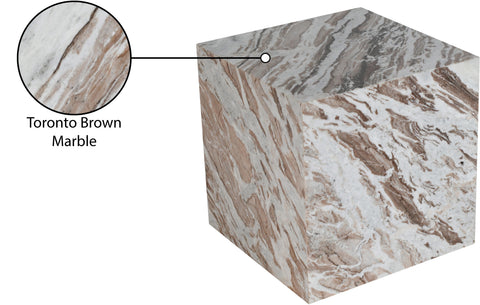 Mira Brown Genuine Marble End Table, 1 Piece