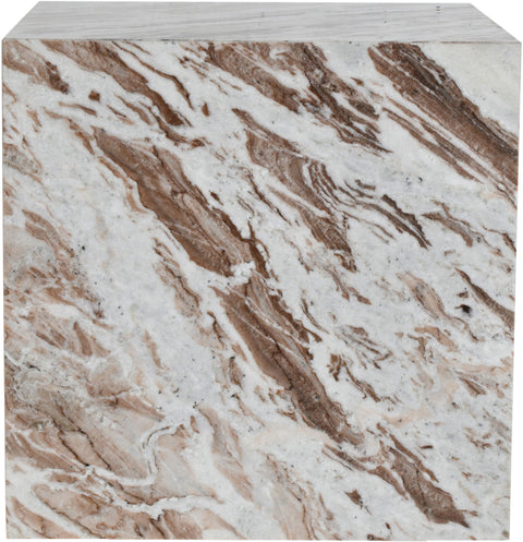 Mira Brown Genuine Marble End Table, 1 Piece