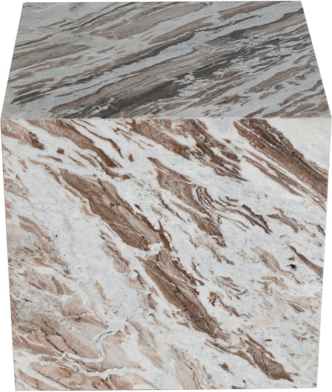 Mira Brown Genuine Marble End Table, 1 Piece