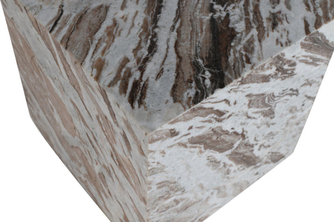 Mira Brown Genuine Marble End Table, 1 Piece