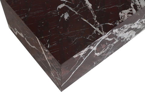 Mira Red Genuine Marble Coffee Table, 1 Piece