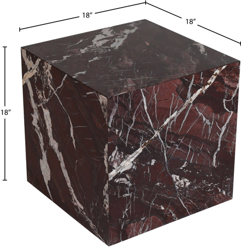 Mira Red Genuine Marble End Table, 1 Piece
