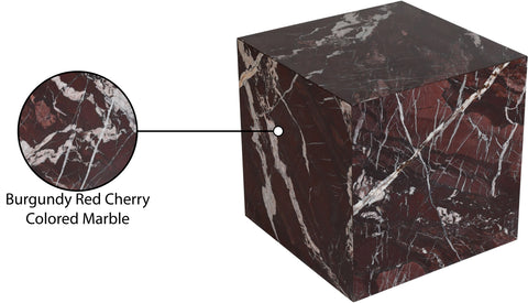 Mira Red Genuine Marble End Table, 1 Piece