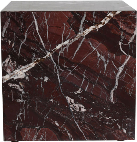 Mira Red Genuine Marble End Table, 1 Piece