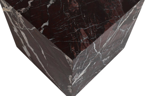 Mira Red Genuine Marble End Table, 1 Piece