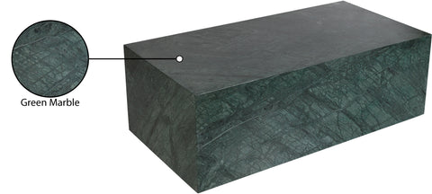 Mira Green Genuine Marble Coffee Table, 1 Piece