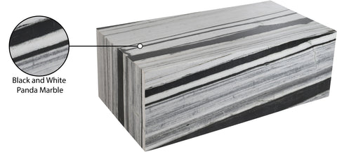 Mira Black Genuine Marble Coffee Table, 1 Piece (Style 2)