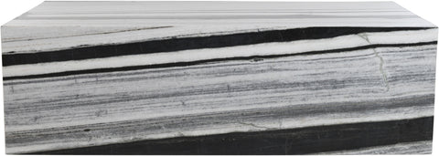 Mira Black Genuine Marble Coffee Table, 1 Piece (Style 2)