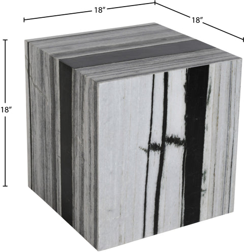 Mira Black Genuine Marble End Table, 1 Piece (Style 2)