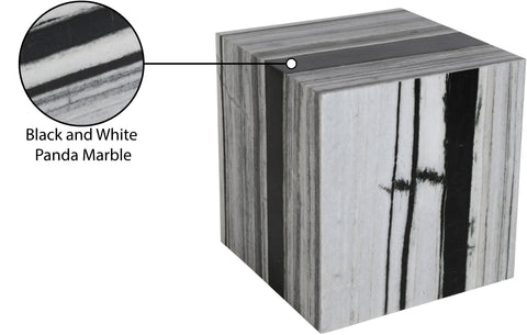 Mira Black Genuine Marble End Table, 1 Piece (Style 2)