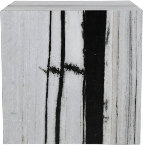 Mira Black Genuine Marble End Table, 1 Piece (Style 2)