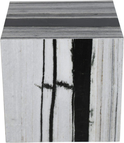 Mira Black Genuine Marble End Table, 1 Piece (Style 2)