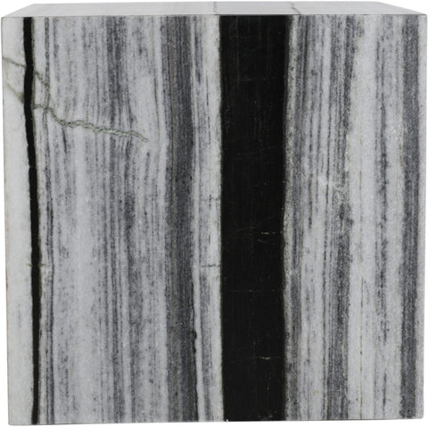 Mira Black Genuine Marble End Table, 1 Piece (Style 2)